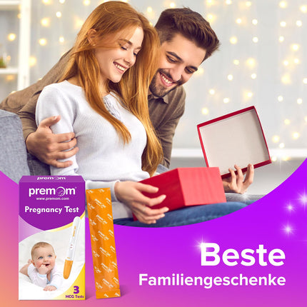 Premom 3 x grūtniecības testi agrīnā stadijā - agrīna grūtniecības testa HCG grūtniecības tests 10mSV/ml ar APP, īpaši agrīns tests (3HCG tests)