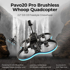 BETAFPV Pavo20 Pro bezkontaktu Whoop kvadrokopters 2,2 collu Cinewhoop ar HD digitālo kronšteinu, LAVA 1104 7200KV motoru GF2218 3-B propelleru, kas ir saderīgs ar DJI O3/Caddx Vista/Runcam Link FPV brīvā stila šaušanai.