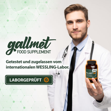 GALLMET žultsskābe, vērša žults, 60 kapsulas, 100 mg + garšaugi 37,5 mg, gremošanas enzīmi aknām, žultij, vēdera uzpūšanās, taukainām aknām, laktozes nepanesībai, gastrītam, zarnu attīrīšanai, vērša žultij, žults sāļiem
