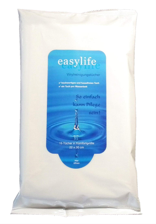 STRICKER ūdensgultu kopšanas līdzekļi — Easylife tīrīšanas un kopšanas salvetes 2 x 15 gab. — piemērotas vispusīgas ūdensgultas kopšanas līdzekļi