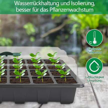 CNNIK 5 iepakojumu maza audzēšanas siltumnīca 120 šūnu audzēšanas kaste iekštelpu siltumnīcas audzēšanas komplekts augu etiķete un rīks audzēšanas paplāte augiem āra iekštelpu augiem