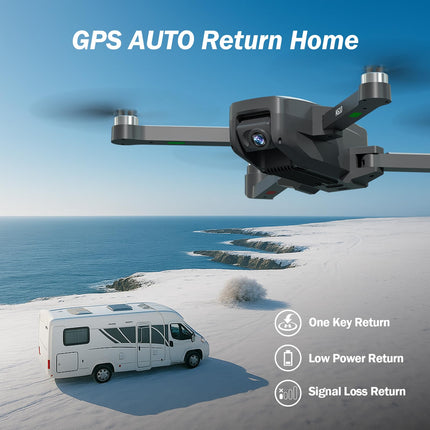 K610 GPS drons ar 4K kameru pieaugušajiem S0NY IMX SENS kamera ar SD karti, AI drons ar automātisku atgriešanos mājās, svars zem 249 g, RC kvadrokopteru GPS droni iesācējiem 5G FPV pārraides drons Sekojiet man