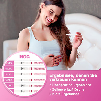 Easy@Home 40 x grūtniecības testi agrīnai lietošanai 10 mSV/ml - jutīgs grūtniecības tests - agrīnas grūtniecības testa strēmeles ar visaugstāko precizitāti | Uzticams īpaši agrīns grūtniecības tests