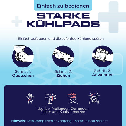 COOLMEDIC Sofort Kältekompresse zum Knicken (5 Stück) | Sofortiges Kühlen, Lange Kühldauer, Universell | Einmal Kühlpack Kühlpads Kühlpacks Kälte Sofort Kompresse für Sport Erste Hilfe uvm.