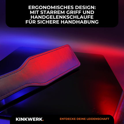 KINKWERK pēršanas airis, kas izgatavots no augstas kvalitātes sintētiskās ādas | Intensīva stimulācija vīriešiem un sievietēm | Ergonomisks ar plaukstas siksniņu | Daudzpusīgs spēlēm un veiktspējai