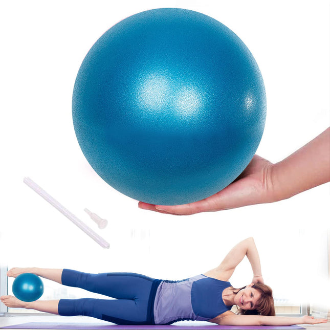 Lanjue maza Pilates bumba, 25 cm neslīdoša fitnesa bumba, vingrošanas bumba maza, mīksta jogas bumba vēdera un plecu treniņiem, līdzsvara sporta Pilates (zila)