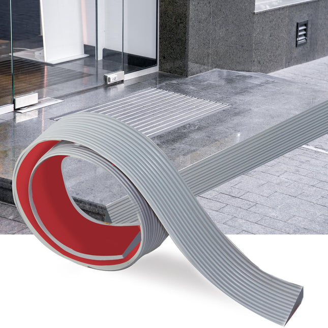 LANZLC durvju sliekšņa rampas, 100x5,5x1,6 cm sliekšņa rampa ratiņkrēslu rampai, piekļuves rampas gumijas rampai, silikona griežama rampa durvju slieksnim, pārejas profils, pašlīmējošs durvīm, piebraucamajiem ceļiem, vannas istabām