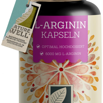 L-arginīns 360 vegānas kapsulas - ar 6000 mg L-arginīna no augu fermentācijas (no kuriem 6000 mg tīra L-arginīna) vienā dienas devā - Bez piedevām - laboratoriski pārbaudīts ar sertifikātu - 100% vegāns