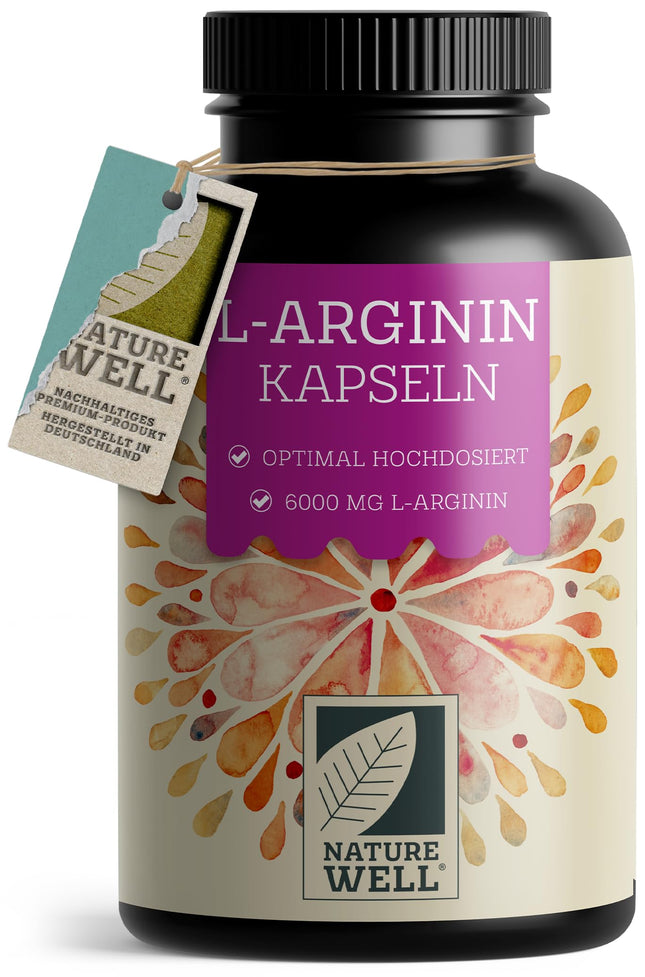 L-arginīns 360 vegānas kapsulas - ar 6000 mg L-arginīna no augu fermentācijas (no kuriem 6000 mg tīra L-arginīna) vienā dienas devā - Bez piedevām - laboratoriski pārbaudīts ar sertifikātu - 100% vegāns