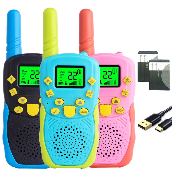 TUCHUNME Walkie Talkie Kids, uzlādējams 8 kanālu āra rotaļu divvirzienu radio ar lukturīti, dāvanas zēniem un meitenēm, liela darbības rādiusa piedzīvojumiem brīvā dabā, kempingam, pārgājieniem