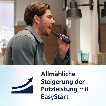 Philips Sonicare 5300 elektriskā zobu birste, Sonic zobu birste ar 2 intensitātes līmeņiem, spiediena kontroli, EasyStart, Smartimer un BrushPacer, melna, modelis HX7101/01 [Jauna tehnoloģija]