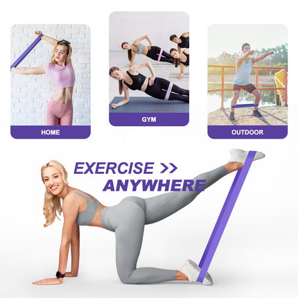Fokky fitnesa lentes [5 gabalu komplekts], 100% dabīgas lateksa fitnesa lentes ar vingrinājumu instrukcijām vācu valodā un pārnēsāšanas somu, pretestības lentes, vingrošanas lente muskuļu veidošanai, pilates, joga
