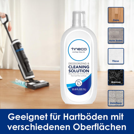 Tineco daudzvirsmu grīdas tīrīšanas līdzeklis 2 l Tineco mitrās un sausās tīrīšanas putekļsūcējam, iFLOOR Y2/iFLOOR 5/S5t/Stretch S6/Switch S7/S9 Artist/S7 S5 S6 sērijai (IZŅEMOT S5 Steam un S7 Steam), 1 l*2