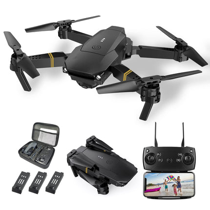 Drons ar kameru 1080P drons iesācējiem RC kvadrokopteru drons bērniem, FPV mini drons, augstuma noturēšana, pacelšanās/nosēšanās ar vienu taustiņu, 3D apgriešana. Dāvanas meitenēm/zēniem