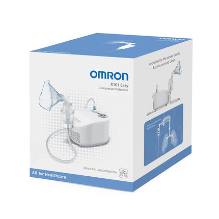 OMRON X101 Easy inhalators pieaugušajiem un bērniem – inhalators elpceļu slimību, piemēram, astmas, saaukstēšanās, alerģiju, vienkāršai ārstēšanai; Inhalators ar augstas kvalitātes piederumiem