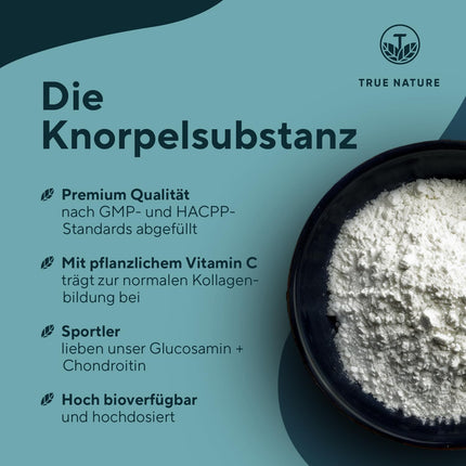Glikozamīna hondroitīns augstā devā - lielais iepakojums: 360 kapsulas (pietiek 6 mēnešiem) - ar C vitamīnu (veicina normālu kolagēna veidošanos) - farmaceitiskā kvalitāte - ražots Vācijā - ĪSTA DABA
