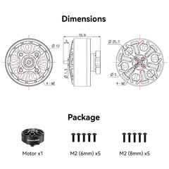2006. gada 1950KV FPV drona motors - 6S bezsuku motors 3,5, 4, 5 collu FPV dronam QAV kvadrokopteram - 4 gabalu iepakojums
