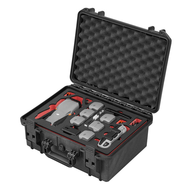 TomCase drona maciņš "Travel Edition" DJI Air 3S Fly More Combo, Standard vai DJI RC 2 kontrolierim, akumulatora uzlāde maciņā, ūdensizturīgs āra maciņš - ražots Vācijā (melns/sarkans-melns)