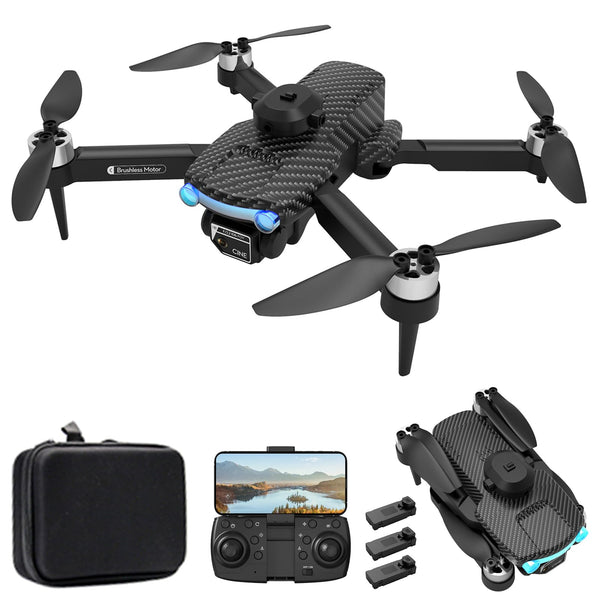 Drons ar 8K kameru XT204 divkāršu 2.4G bezkontaktu žestu fotografēšanu, 6 asu žiroskopu, optisko plūsmas pozicionēšanu, 360° šķēršļu noteikšanu, salokāmu dāvanu pieaugušajiem un bērniem, 3 baterijas