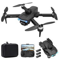 Drons ar 4K kameru XT204 divkāršu 2.4G bezkontaktu žestu fotografēšanu, 6 asu žiroskopu, optisko plūsmas pozicionēšanu, 360° šķēršļu noteikšanu, salokāmu dāvanu pieaugušajiem un bērniem, 3 baterijas
