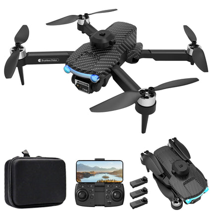 Drons ar 4K kameru XT204 divkāršu 2.4G bezkontaktu žestu fotografēšanu, 6 asu žiroskopu, optisko plūsmas pozicionēšanu, 360° šķēršļu noteikšanu, salokāmu dāvanu pieaugušajiem un bērniem, 3 baterijas