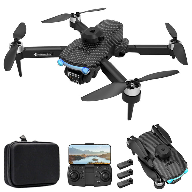 Drons ar 4K kameru XT204 divkāršu 2.4G bezkontaktu žestu fotografēšanu, 6 asu žiroskopu, optisko plūsmas pozicionēšanu, 360° šķēršļu noteikšanu, salokāmu dāvanu pieaugušajiem un bērniem, 3 baterijas