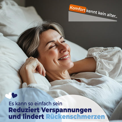 saarschaum • Ķīļveida spilvena matrača ķīlis • Ortopēdisks ķīļveida matracis gultas slīpumam • Paaugstināts ķīlis veselīgākai gulēšanas pozai • Gulēt leņķī • 80x200cm FSA 2750