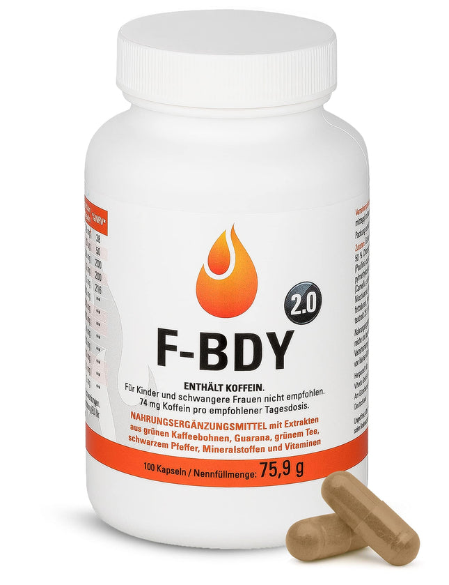 Vihado F-BDY 2.0 – kapsulas normālai vielmaiņai ar augu vielām un vitamīniem – stimulējošs ar zaļās kafijas ekstraktu – normāla ogļhidrātu un taukskābju vielmaiņa ar cinku