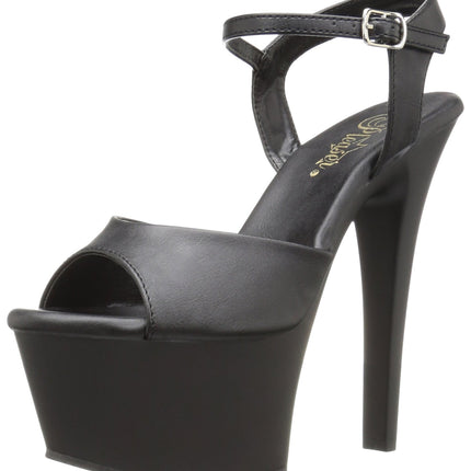 Pleaser sieviešu ASPIRE-609 vaļējas sandales, melnas (melna mākslīgā āda/melna matēta), 38 EU
