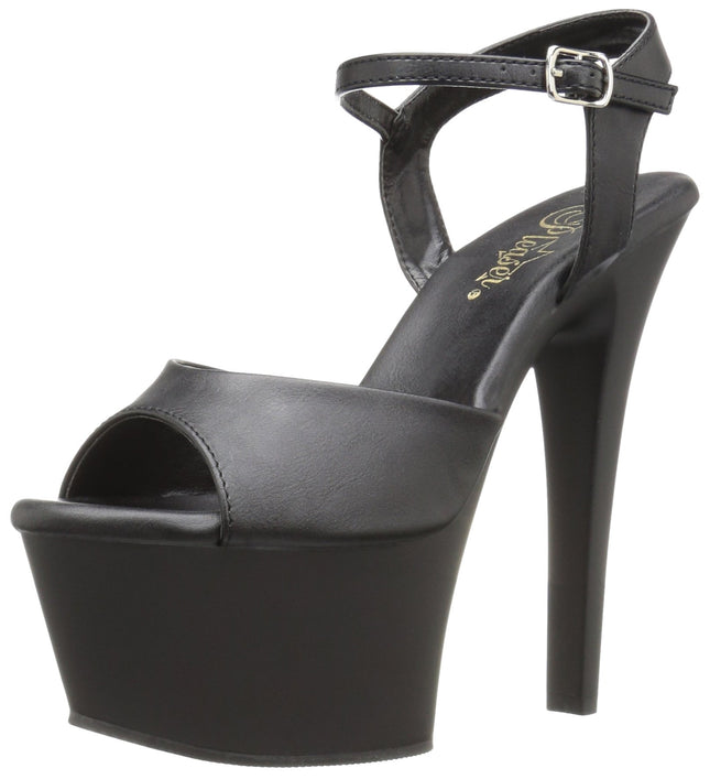 Pleaser sieviešu ASPIRE-609 vaļējas sandales, melnas (melna mākslīgā āda/melna matēta), 38 EU