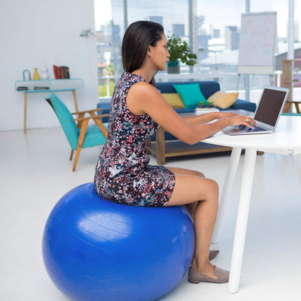 flintronic vingrošanas bumba, 65 cm īpaši bieza, sprādziendroša jogas bumba ar piepūšamu pēdu pumpi, izturīga, maksimālās slodzes fitnesa bumba sportam, jogai, pilates