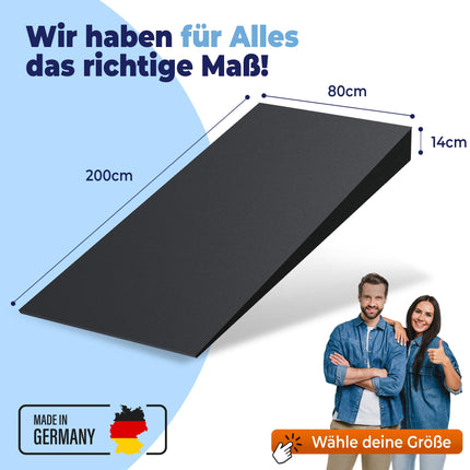 saarschaum • Ķīļveida spilvena matrača ķīlis • Ortopēdisks ķīļveida matracis gultas slīpumam • Paaugstināts ķīlis veselīgākai gulēšanas pozai • Gulēt leņķī • 80x200cm FSA 2750