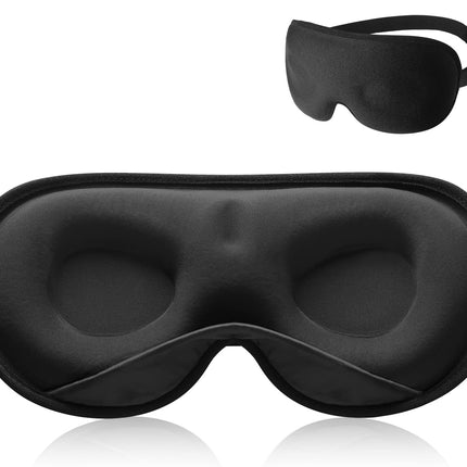 Umisleep 2024 svērtā miega maska ​​vīriešiem un sievietēm, 3D acu maska, miega maska ​​spiediena mazināšanai, 100% gaismu bloķējoša miega maska ​​ar regulējamu siksnu ceļojumiem, joga, 120 g, melna