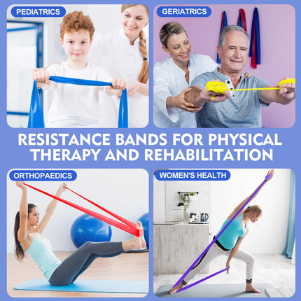 Fokky 1.8M fitnesa lentes, 4 pretestības lentu komplekts, vingrošanas lentes, pretestības lentes ar pārnēsāšanas somu un vingrinājumu instrukcijām, fitnesa lente Pilates jogai, fitnesa muskuļu veidošanai
