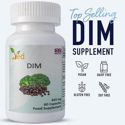 DIM 455 mg vienā porcijā 60 kapsulas (60 dienu krājums)