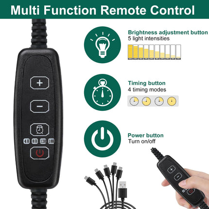 FORMIZON siltumnīcas pavairošanas paplāte, 5 iepakojumu mini siltumnīcas pavairošana ar augstākiem vākiem, 2 instrumenti, 10 etiķetes, iekštelpu siltumnīcas pavairošanas kaste ar laika regulatoru, regulējamu spilgtumu