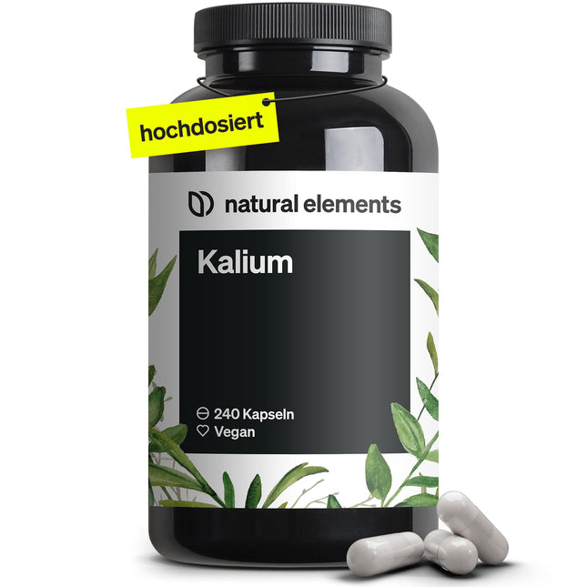 Kālijs – 240 kapsulas ar 800 mg elementārā kālija (no kālija citrāta) vienā dienas devā – asinsspiedienam, muskuļu funkcijai un nervu sistēmai – vegāns, augsta deva, bez piedevām