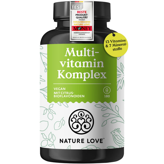 Multivitamīnu komplekss – 180 vegānas kapsulas – vitamīni AZ un minerālvielas – ar zaļās tējas ekstraktu un citrusaugļu bioflavonoīdiem – augsta deva un bioaktīvās formas – laboratoriski pārbaudīts, bez nevajadzīgām piedevām