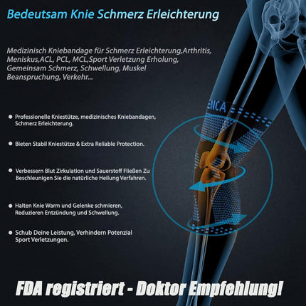 NEENCA Kniestütze, Komprimierte Kniebandage mit Patella Gel Pads & Feder Seitenstabilisatoren, Medizinischer Knieschützer für Laufen, Meniskusriss, Arthritis, Gelenkschmerzlinderung, ACL, Erholung