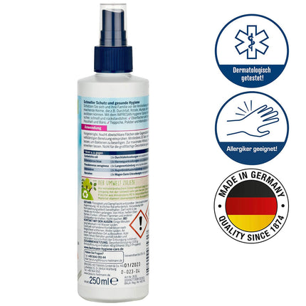 Impresan higiēnas aerosols: dezinfekcijas līdzeklis virsmām un tekstilizstrādājumiem - dezinfekcijas sūkņa aerosols - 6 x 250 ml praktiskā izdevīgā iepakojumā
