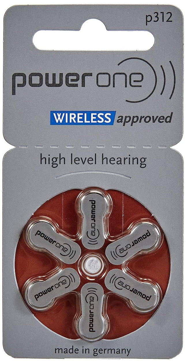 Power One Zinc p312 dzirdes aparāta baterijas, 60 gab. iepakojumā