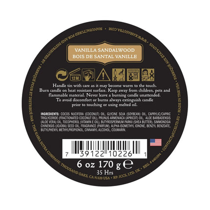 KamaSutra masāžas svece "Tahitian Sandalwood" (Tahitian Sandalwood), 1 iepakojums (1 x 170 g)