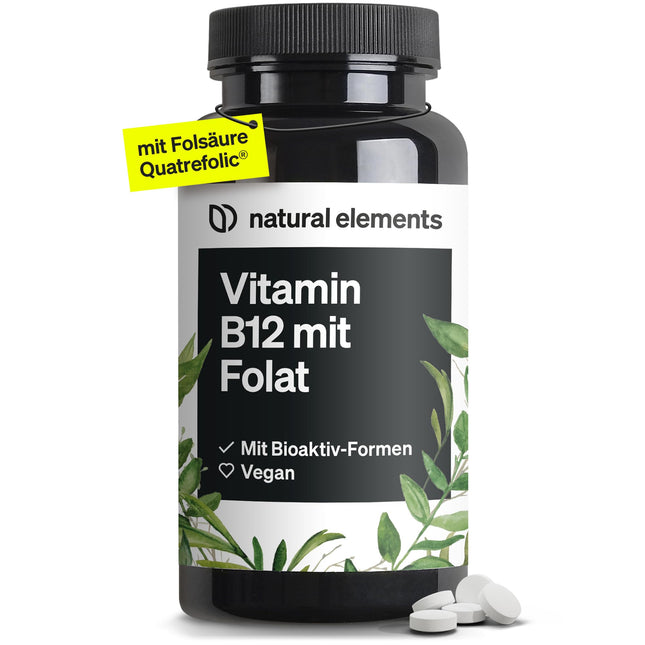 Vitamīns B12 – 180 vegānas tabletes 6 mēnešiem – 500 µg B12 vitamīna un 200 µg folskābes vienā dienas devā – augsta deva, bez nevajadzīgām piedevām – ražots Vācijā un laboratorijā pārbaudīts