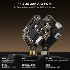 BETAFPV Pavo20 Pro bezkontaktu Whoop kvadrokopters 2,2 collu Cinewhoop ar HD digitālo kronšteinu, LAVA 1104 7200KV motoru GF2218 3-B propelleru, kas ir saderīgs ar DJI O3/Caddx Vista/Runcam Link FPV brīvā stila šaušanai.