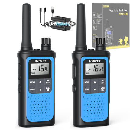 Rācija bērniem, pieaugušajiem, rotaļlieta, 2 NXGKET liela darbības rādiusa 5 km rācija, uzlādējama ar 1800 mAh akumulatoru, 16 kanālu radio ar LED lukturīti lietošanai ārpus telpām, kempingā, pārgājienos