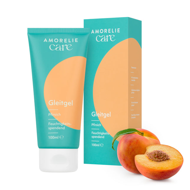 AMORELIE Care – persiku garšas lubrikants ēdams, uz ūdens bāzes, vegāns (100ml)