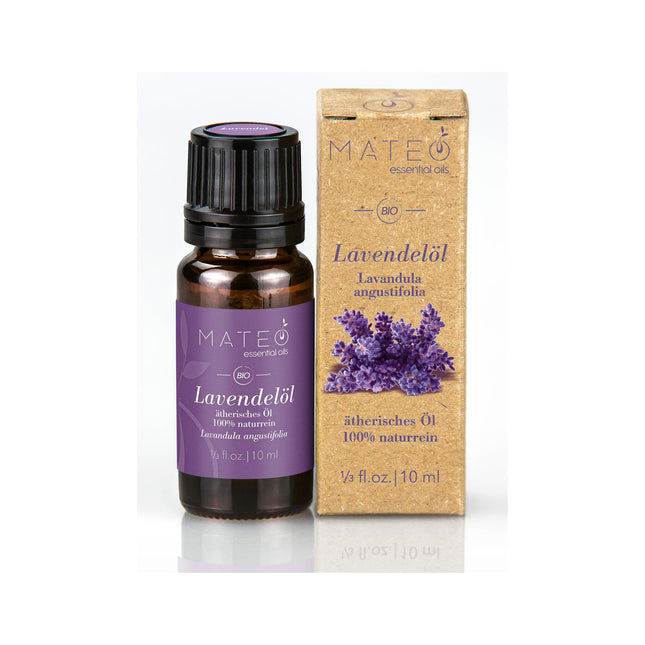 MateoEssentialOils – 100% tīra un dabīga lavandas eļļa (Lavandula angustifolia) – organiska, maigs aromāts – ideāli piemērota aromterapijai, ādas kopšanai un relaksācijai – 10 ml.