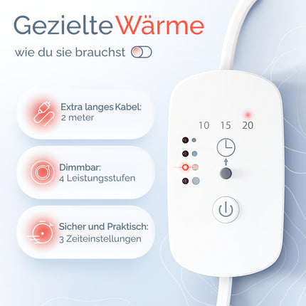 Vitaltherm RW150 sarkanās gaismas lampa 150 vati – infrasarkanā siltuma lampa ar taimeri un aptumšotāju relaksējošam siltumam, relaksācijai un vispārējai labsajūtai – ideāli piemērota mājām