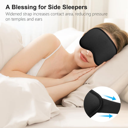 Gritin miega maska ​​sānu gulētājiem, 3D acu kontaktligzdu miega maska ​​ar regulējamu elastīgu siksnu, gaismu bloķējoša un elpojoša, ērta un ergonomiska acu maska ​​vīriešiem un sievietēm, 2 ausu aizbāžņu pāri