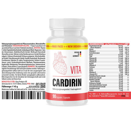 Vita Cardirin kapsulas | Kvalitāte vīriešiem un sievietēm | Maxi Pack - 90 kapsulas kārbā - 1